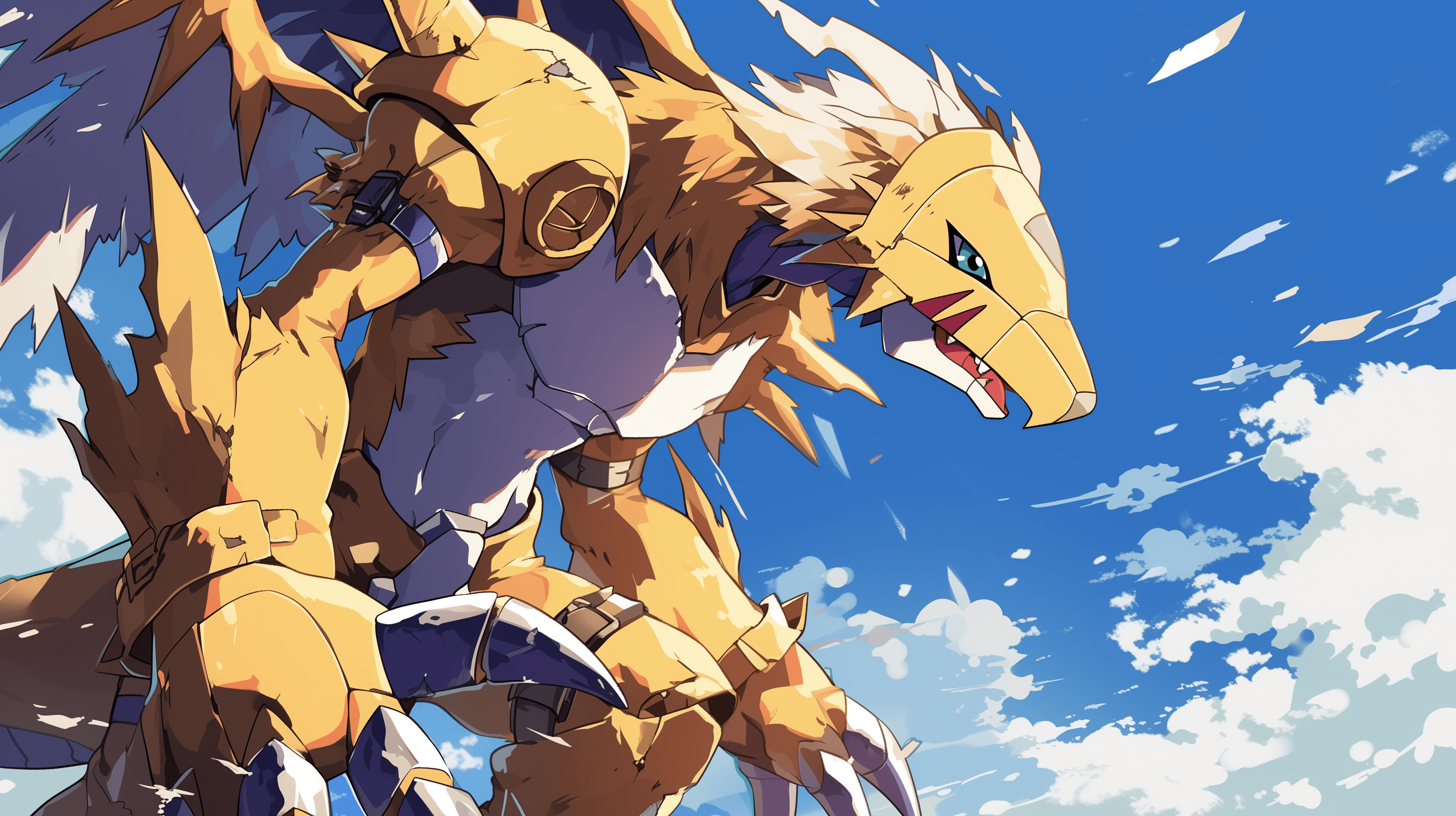 2912x1632 Renamon in Sky Fury HD Wallpaper