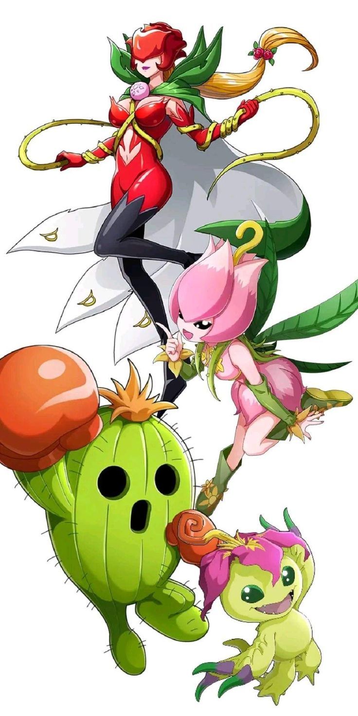 736x1472 Digimon all characters. Plant digimon, Digimon digivice wallpaper, Pokemon fusion