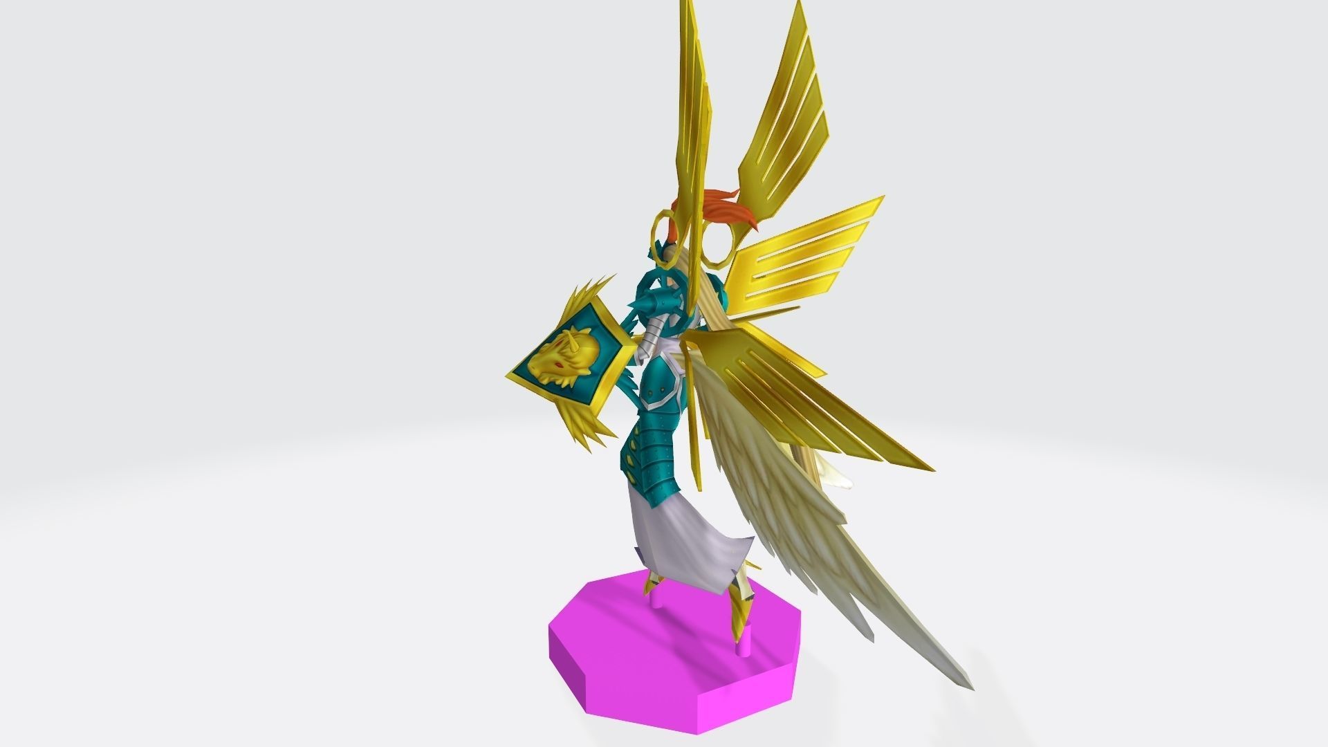 1920x1080 Ophanimon character with wings 3D model 3D printable