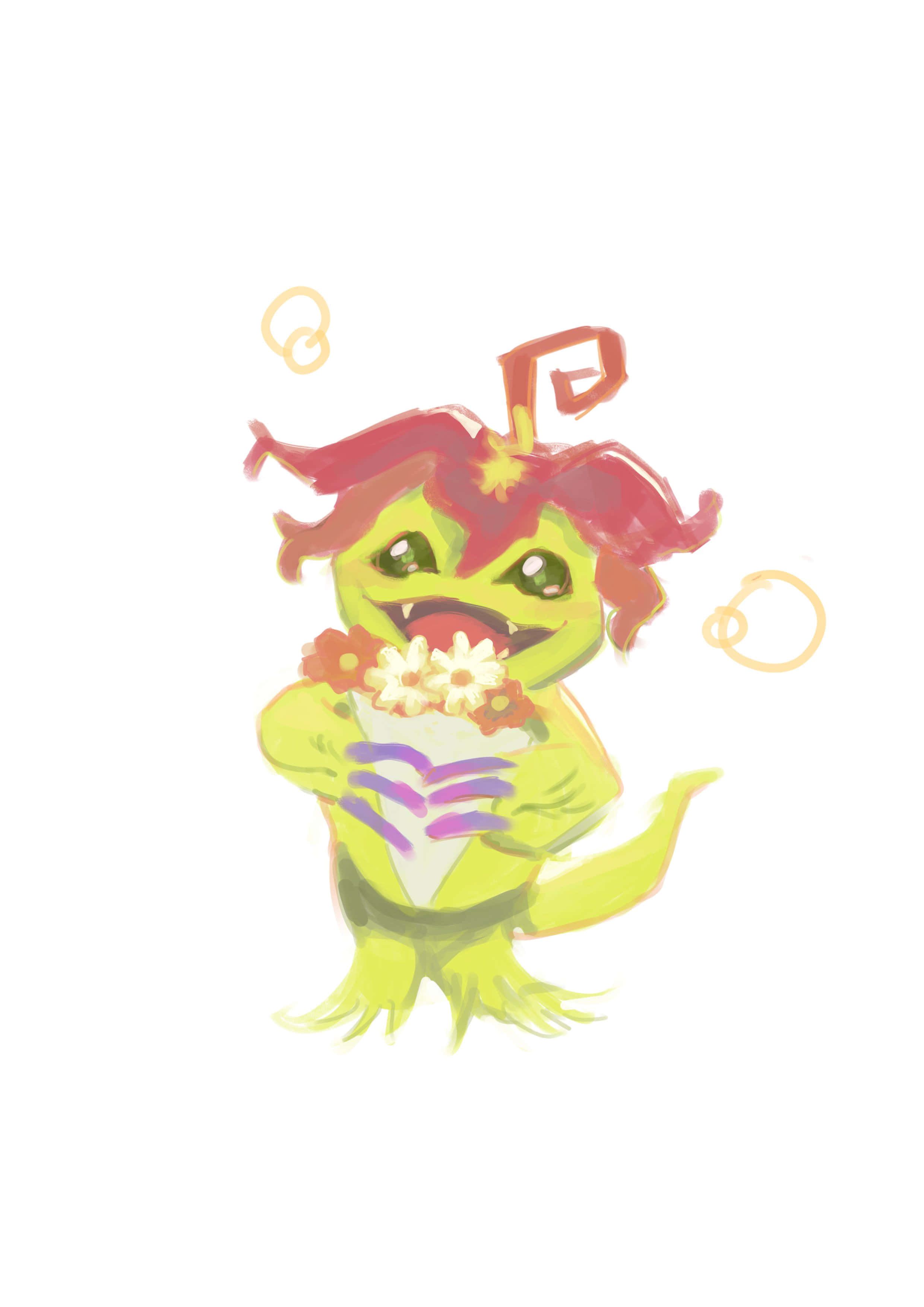 2480x3508 Download Palmon Blossoming Digital Monster Wallpaper