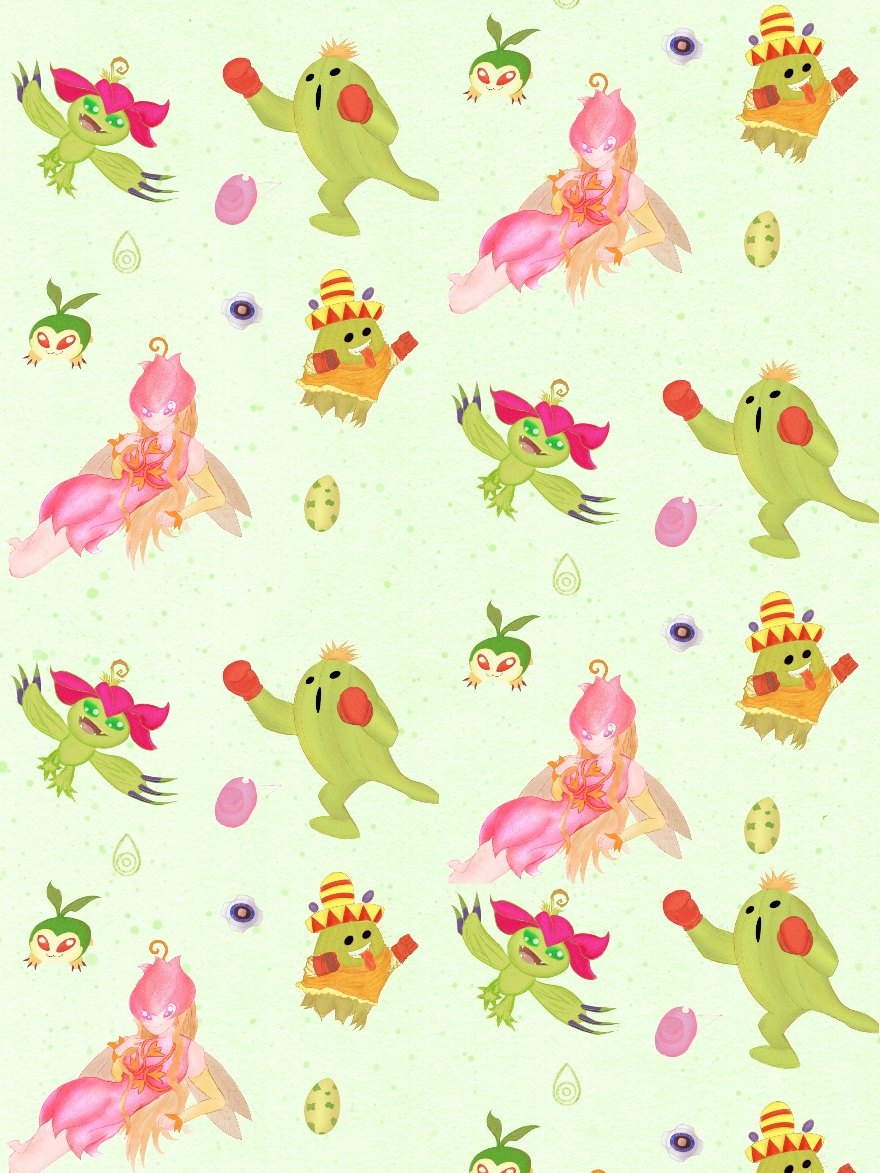 3036x4048 Palmon evolution line pattern