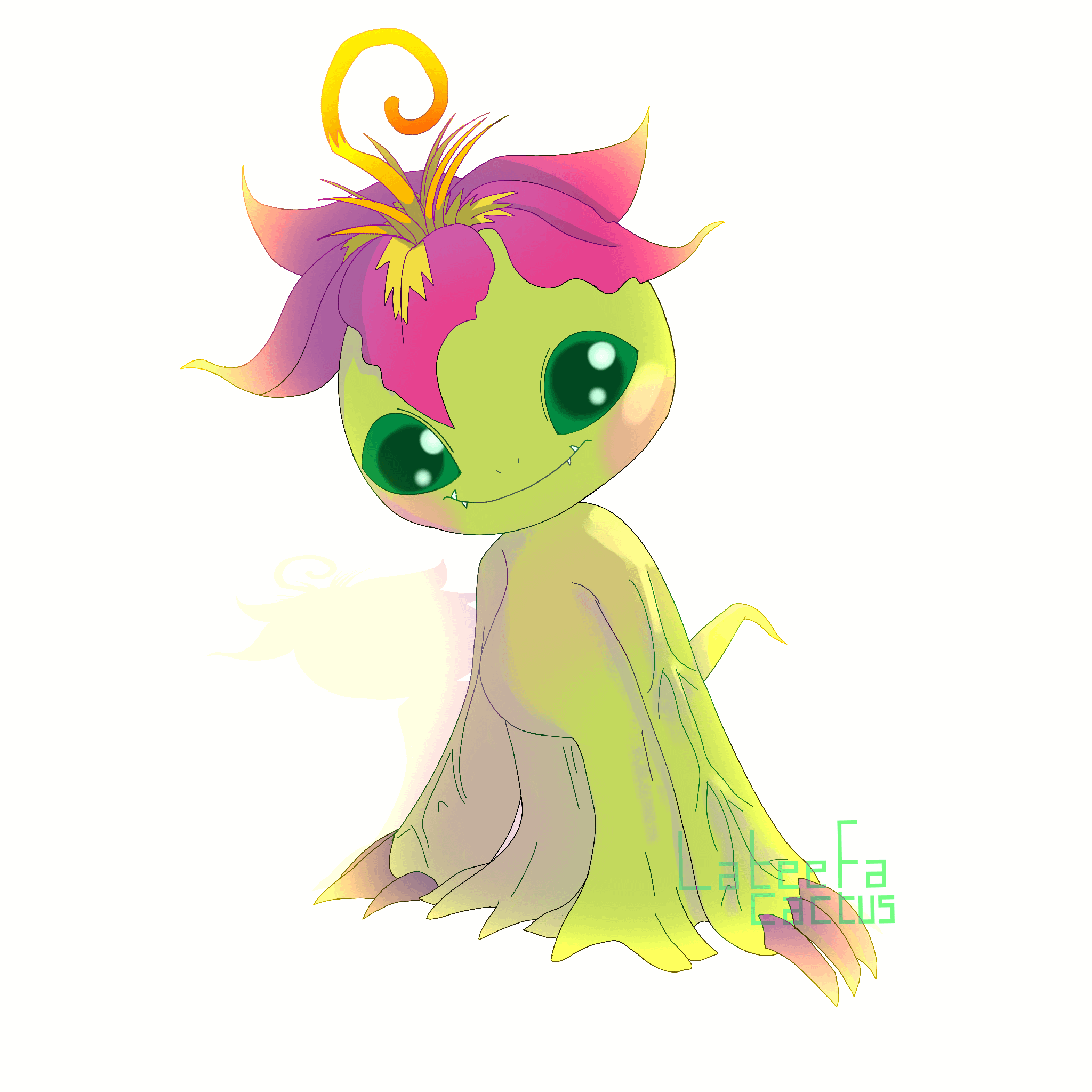 2048x2048 OC Been making digimon fanart lately and thought I'd share this Palmon I did