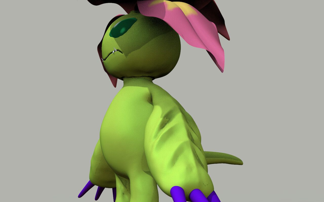 1280x800 Elmaros Deylon & Palmon from Digimon
