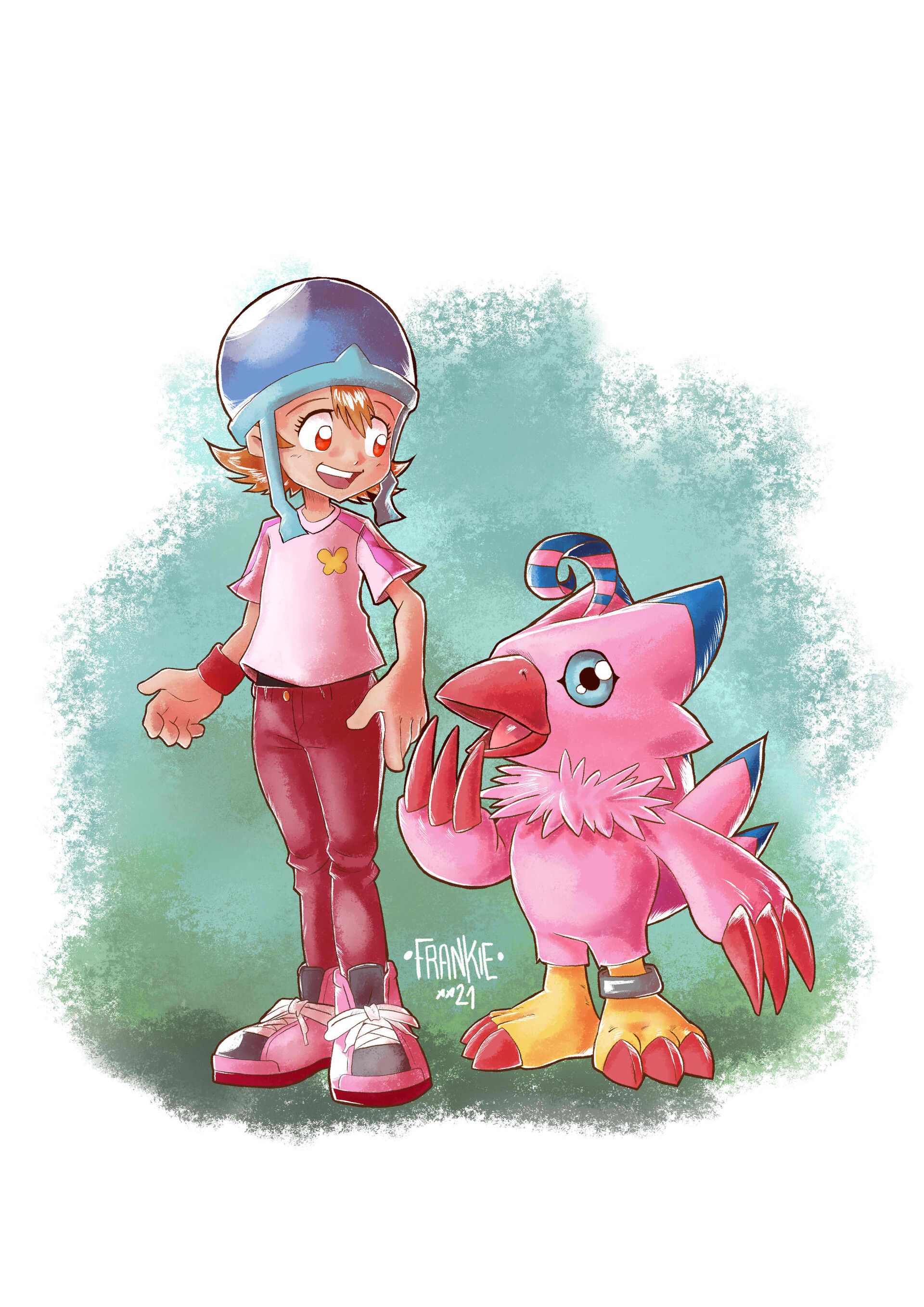1920x2716 Sora & Biyomon from Digimon Adventure 2020