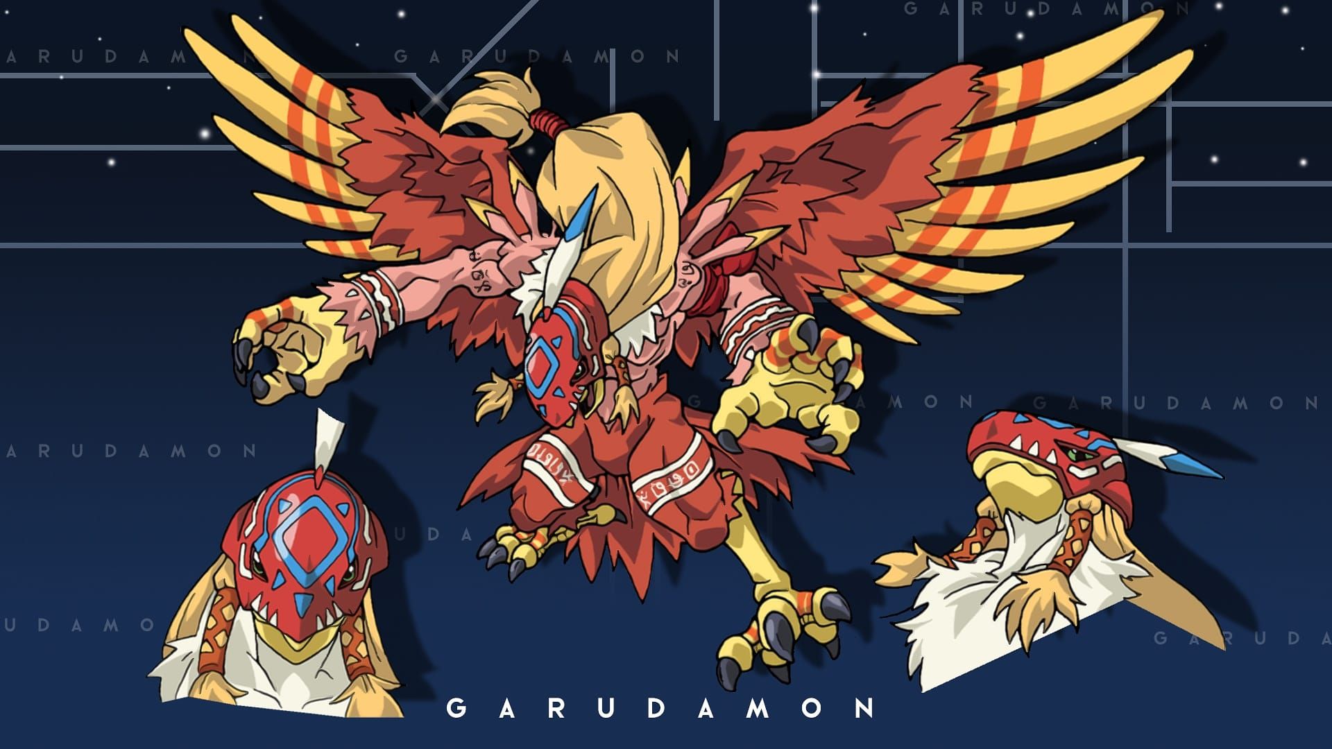 1920x1080 Seraphi on X: ○ Garudamon Tri. Settings #digimon #digimontri / X