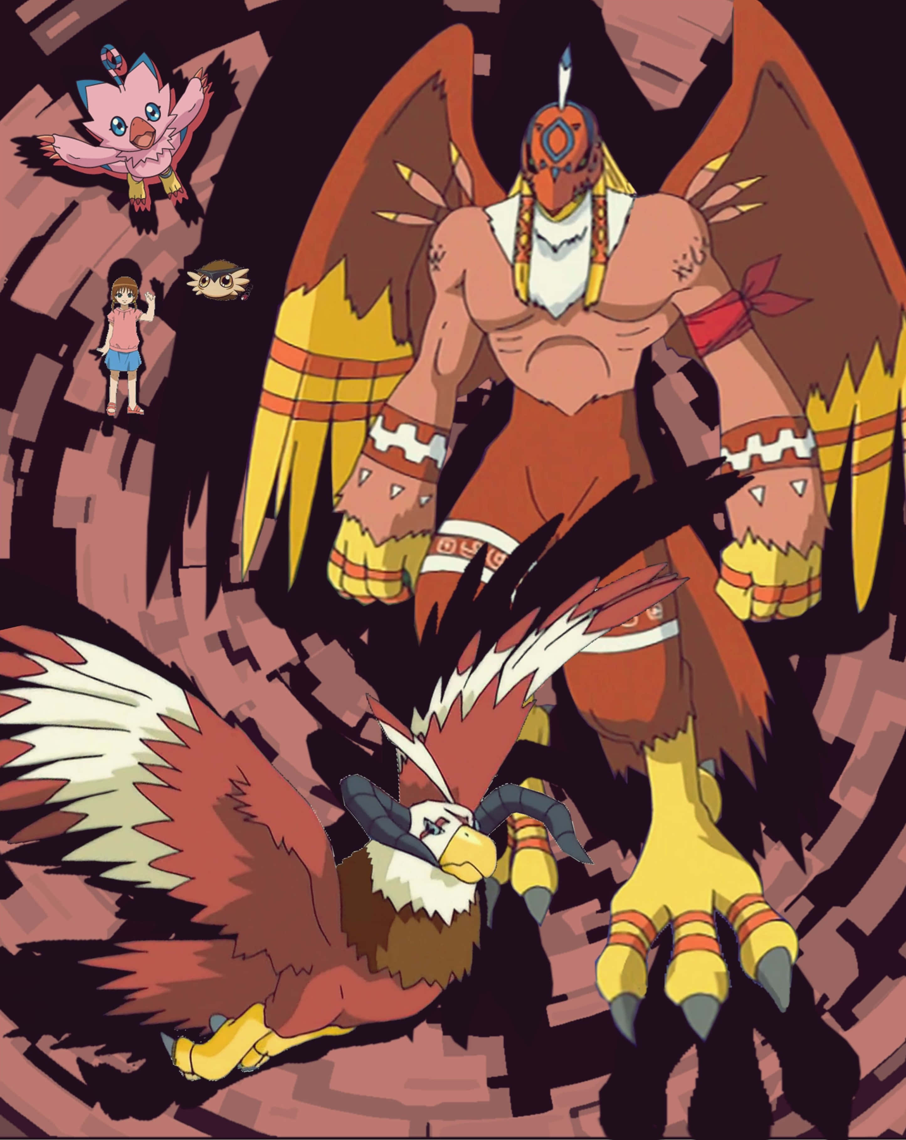 2890x3634 Download Vibrant Digital Creature Biyomon Wallpaper
