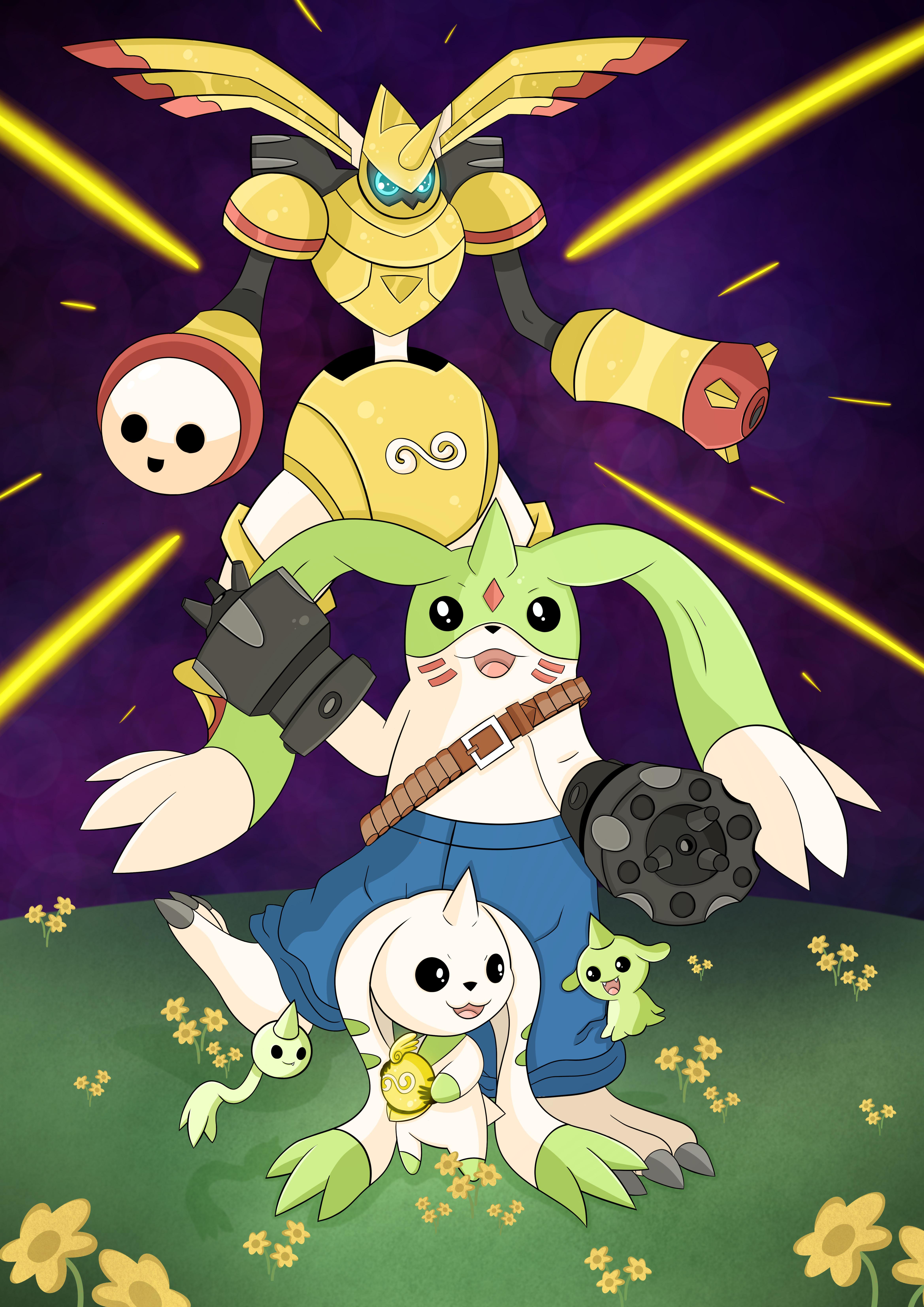 4677x6614 Terriermon Golden Armour Digivolve To. RAPIDMON!
