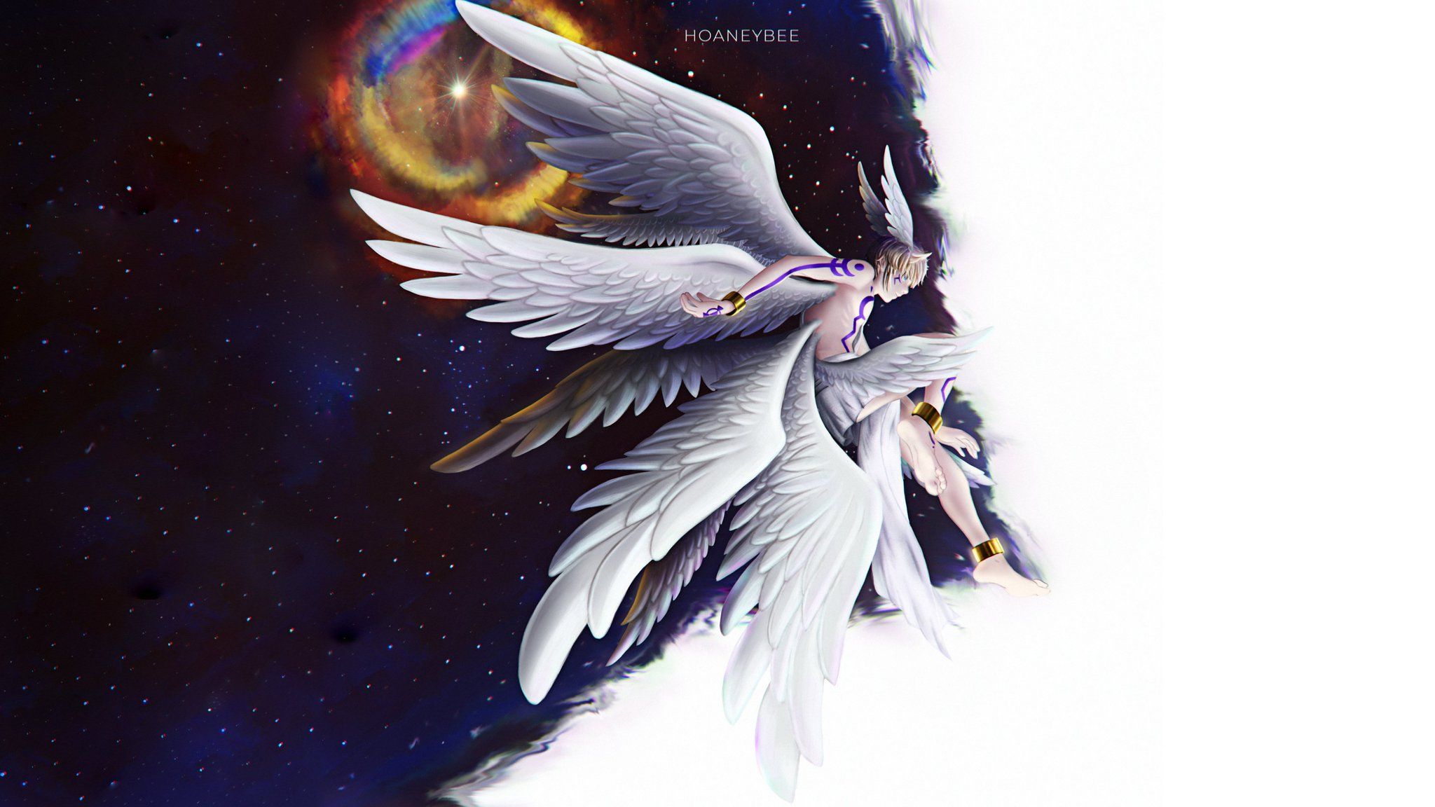 2048x1152 hoaneybee Commissions Open on X: Lucemon wallpaper version :) #digimon #lucemon #デジモン #ルーチェモン #fanart #digitalart #Wallpaper / X