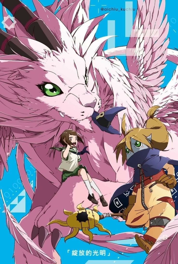 736x1089 Hikari, Magnadramon & Wizardmon, Digimon Adventure TRI