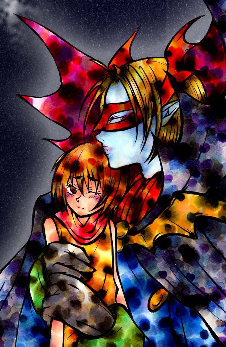 736x1129 Myotismon & Kari