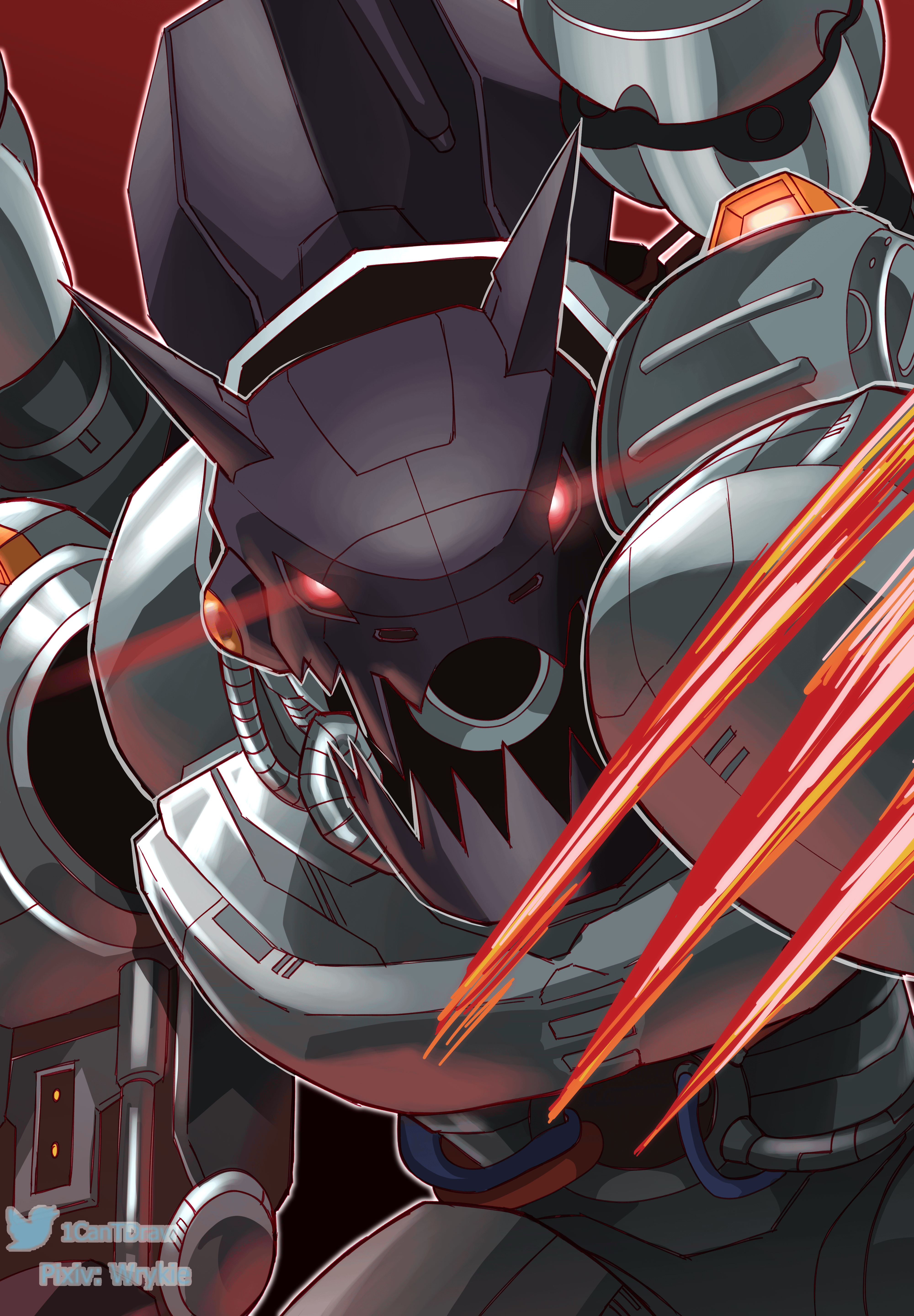 4000x5760 I drew Machinedramon as an art commission!