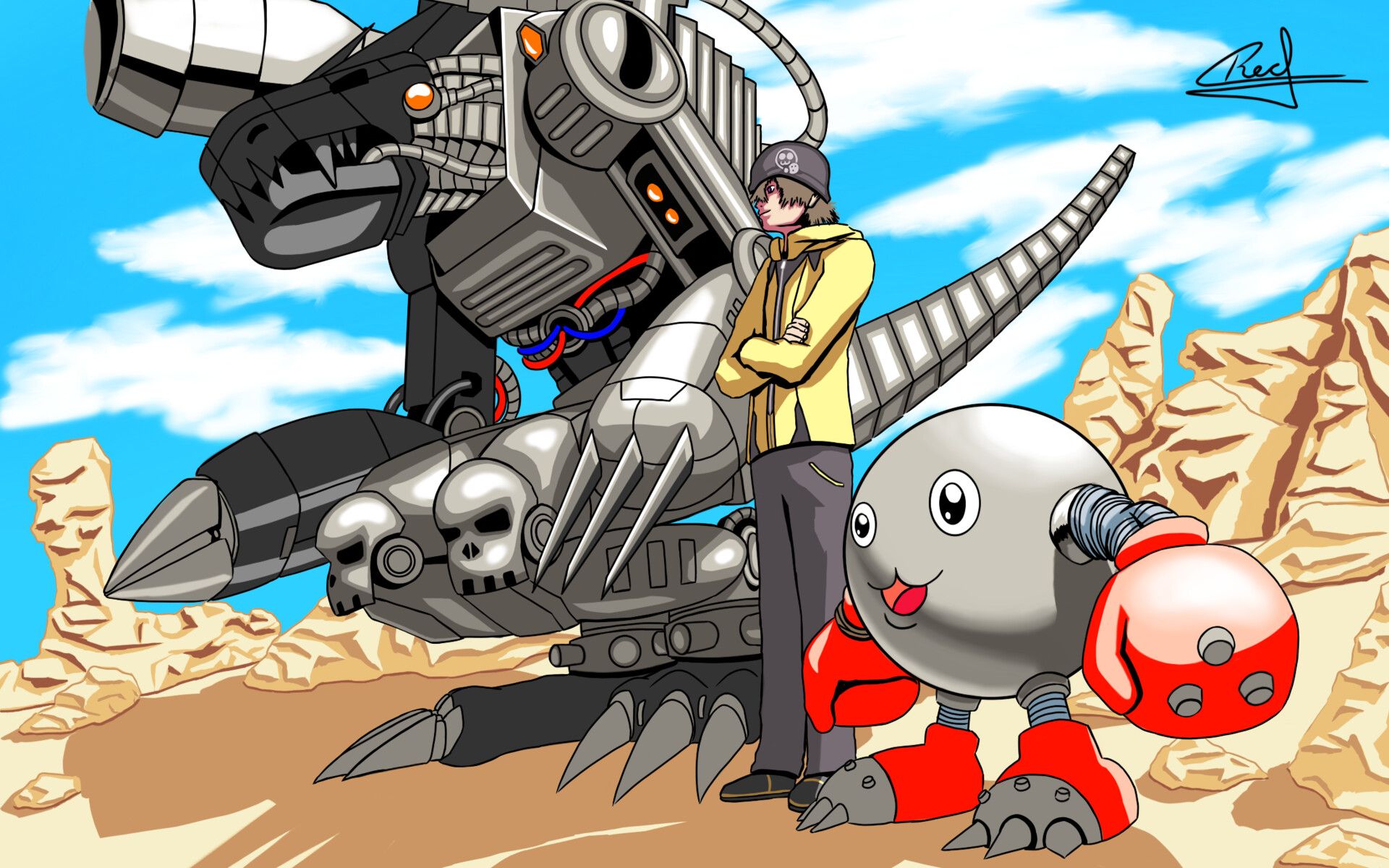 1920x1200 Mameo, Mamemon and Machinedramon