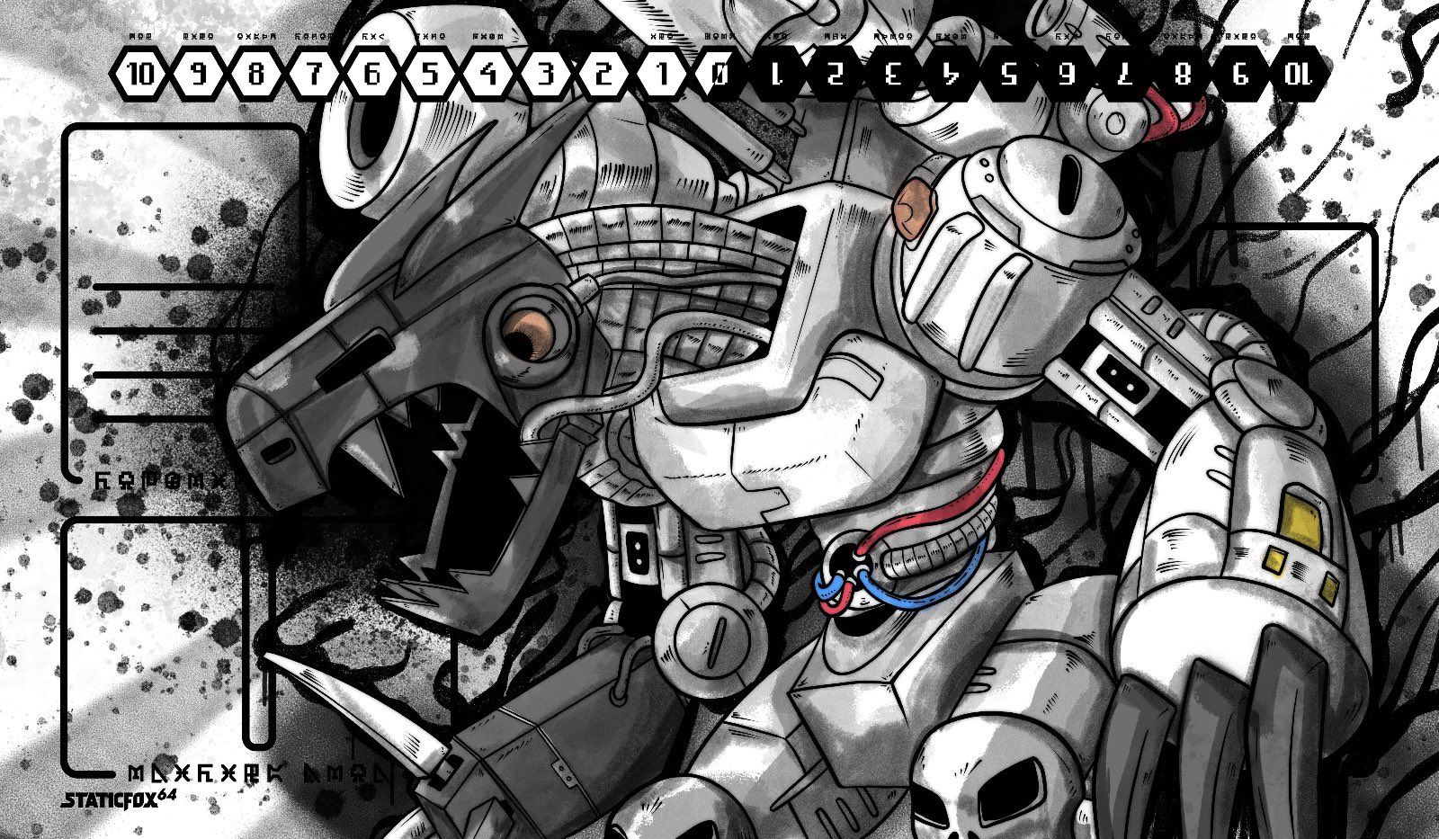 1600x933 Machinedramon illustrated playmat [Staticfox64]