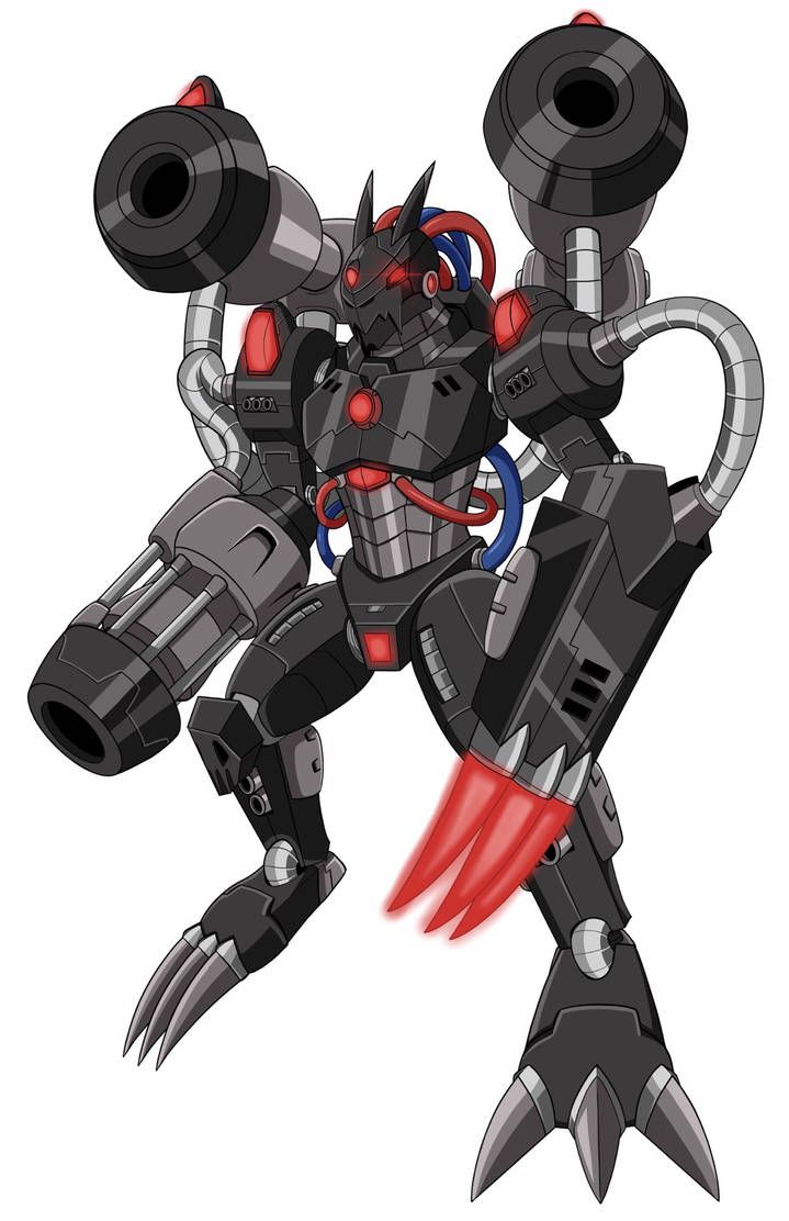 719x1112 WarGreymon X Machinedramon COM. Black tyrannomon, Digimon mech, Monster hunter robot