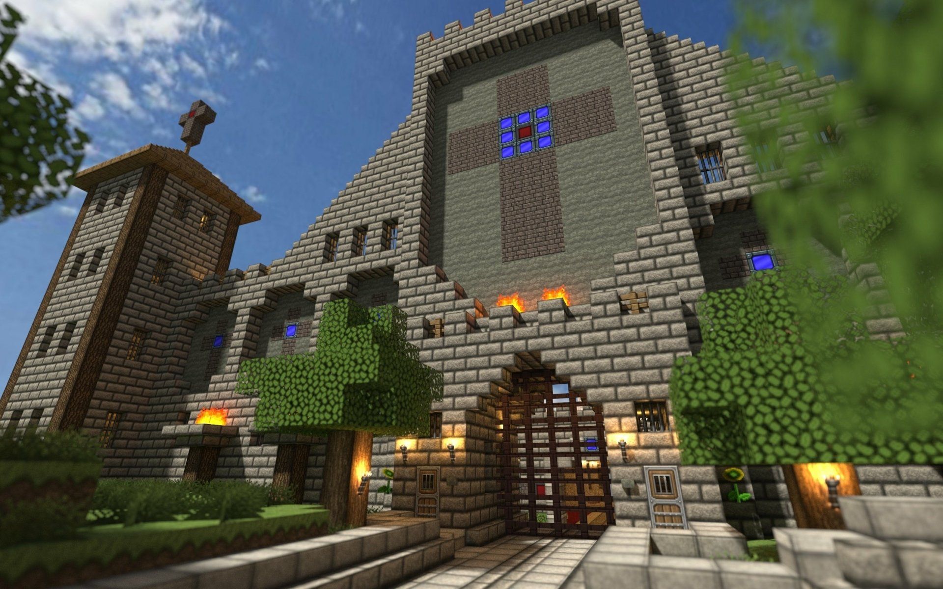 1920x1200 Minecraft HD Wallpaper: Stunning Castle View