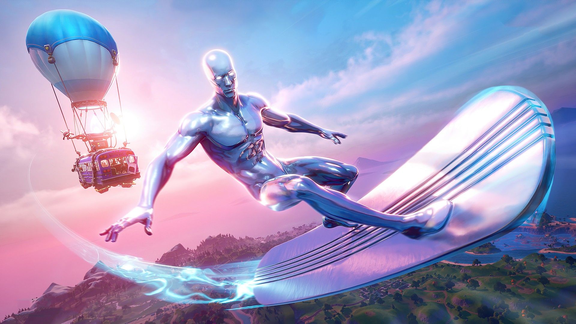 1920x1080 Silver Surfer Fortnite 4K HD Games Wallpaper