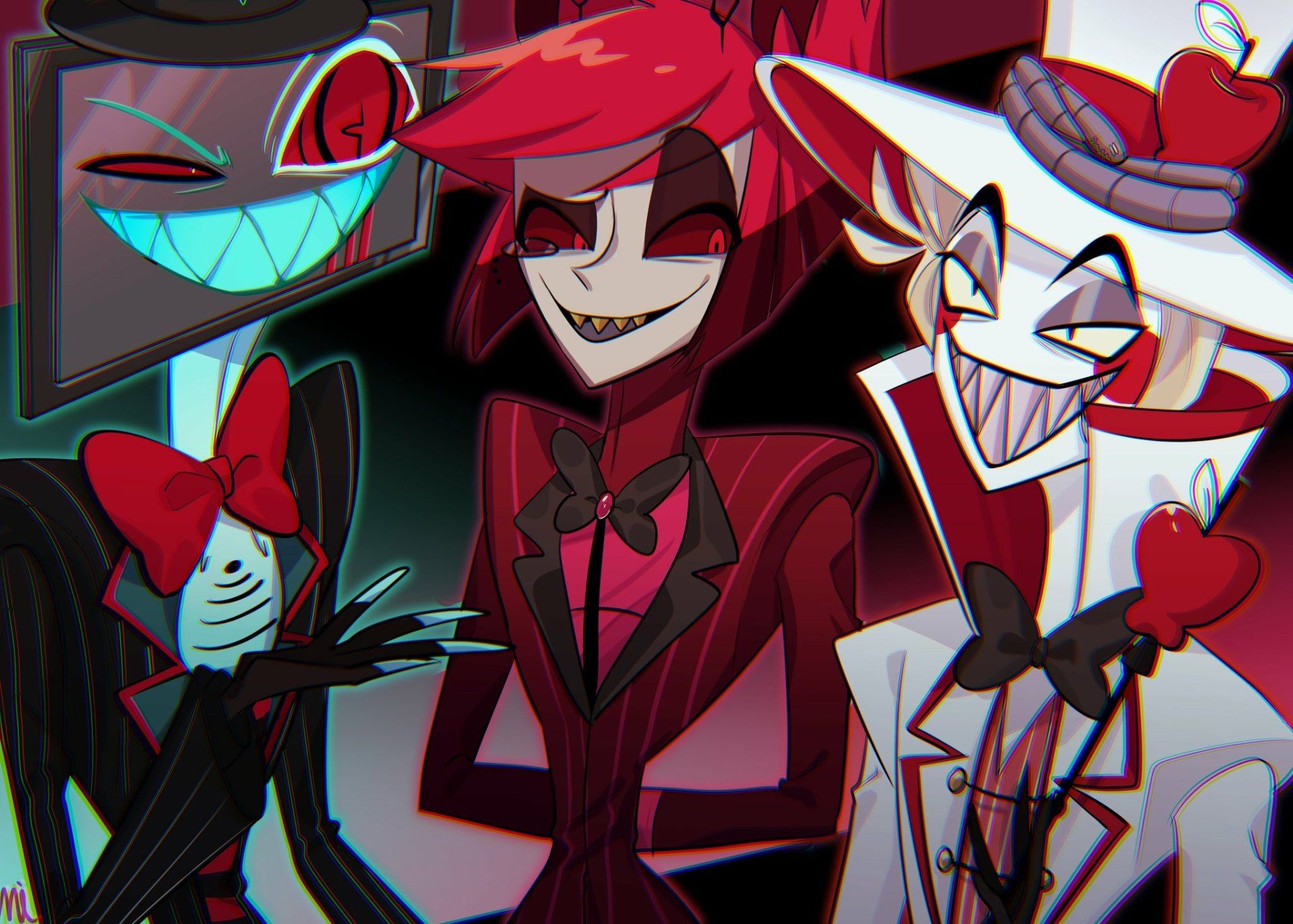 1920x1372 Hazbin Hotel: Lucifer, Alastor & Vox