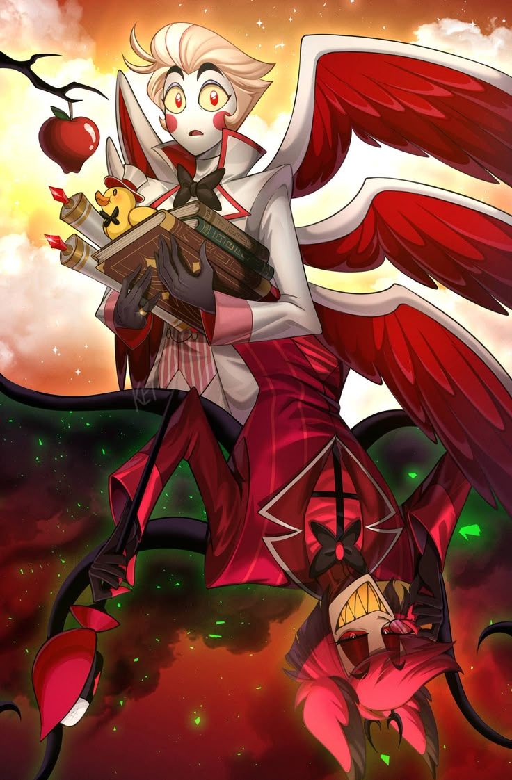 736x1122 Radioapple wallpaper. Alastor and lucifer wallpaper, Appleradio fan art, Hazbin hotel alastor