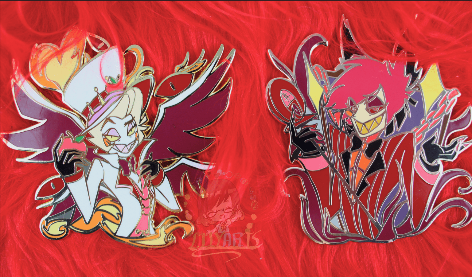 1537x902 Hazbin Hotel- Enamel Pin Lucifer, Alastor, Charlie, Vaggie and Angel