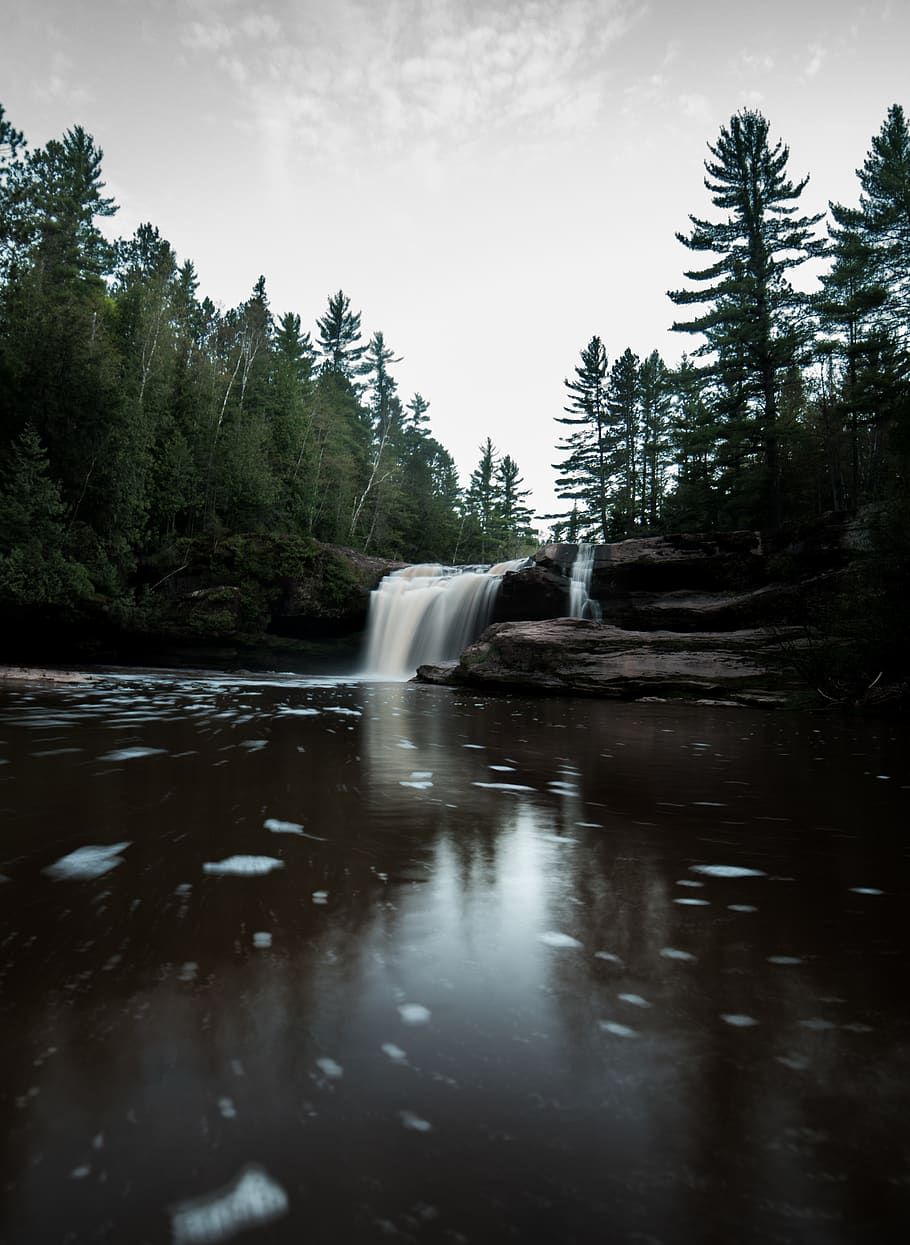 910x1245 HD wallpaper: united states, o kun de kun falls, water, michigan, upper peninsula