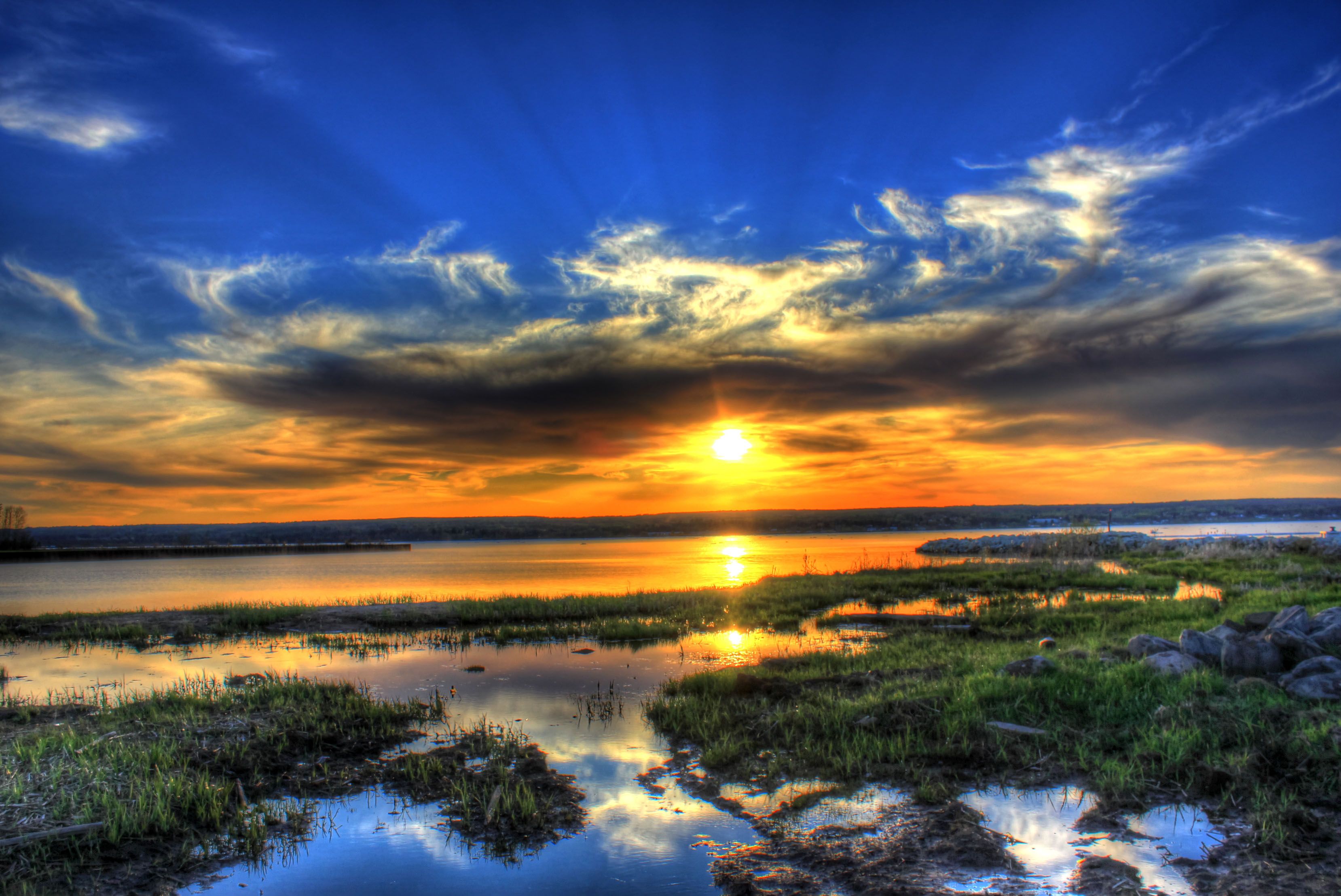 3316x2217 Dramatic Sunset over Superior in the Upper Peninsula, Michigan image Domain photo