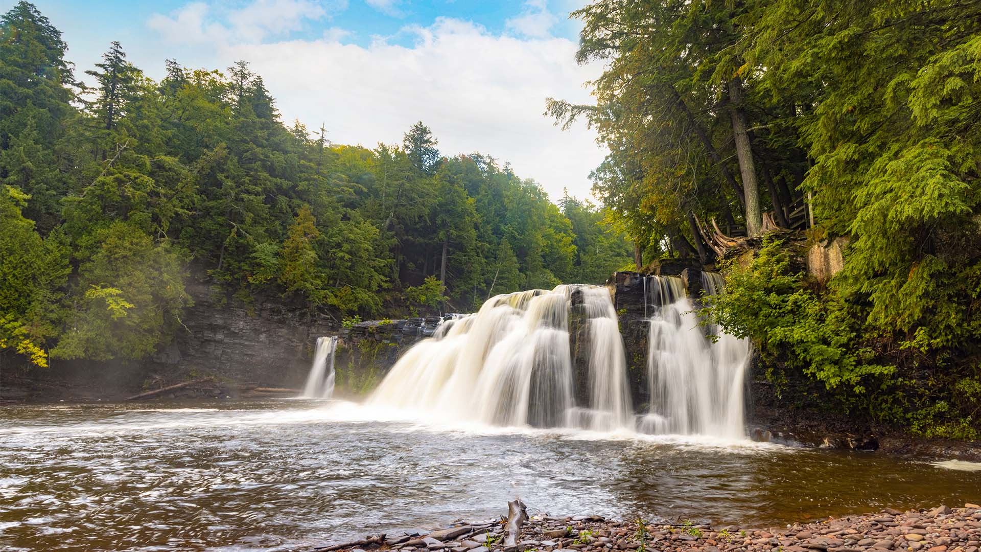 1920x1080 Waterfalls Await in Michigan's Upper Peninsula. Michigan's Upper Peninsula Travel & Recreation Association