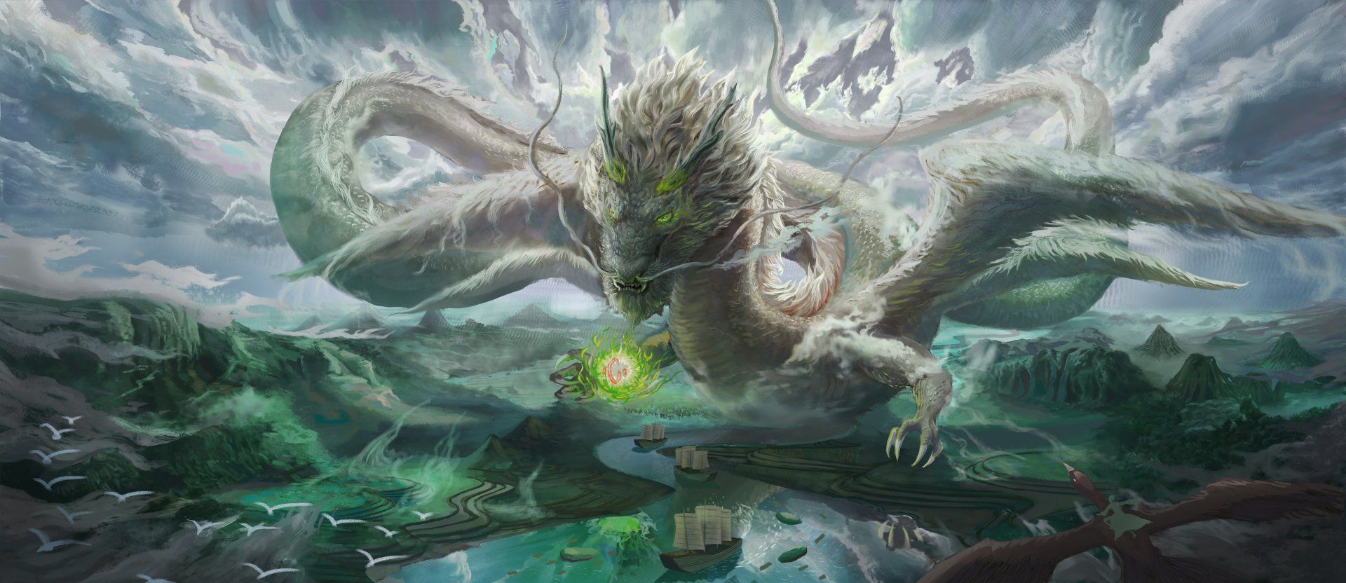 1920x832 Majestic Chinese Dragon Fantasy