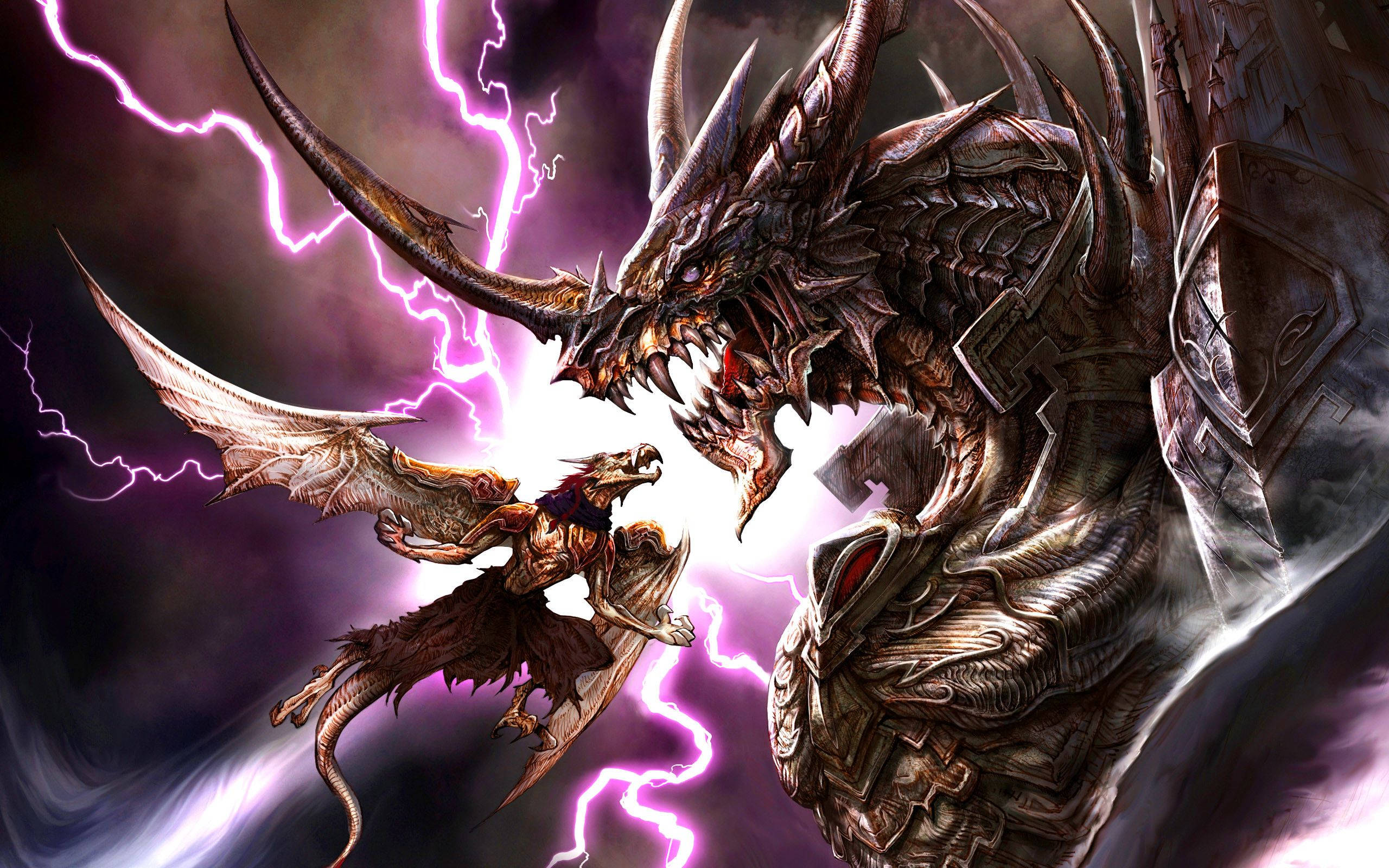 2560x1600 Download Cool Small And Big Dragon Wallpaper