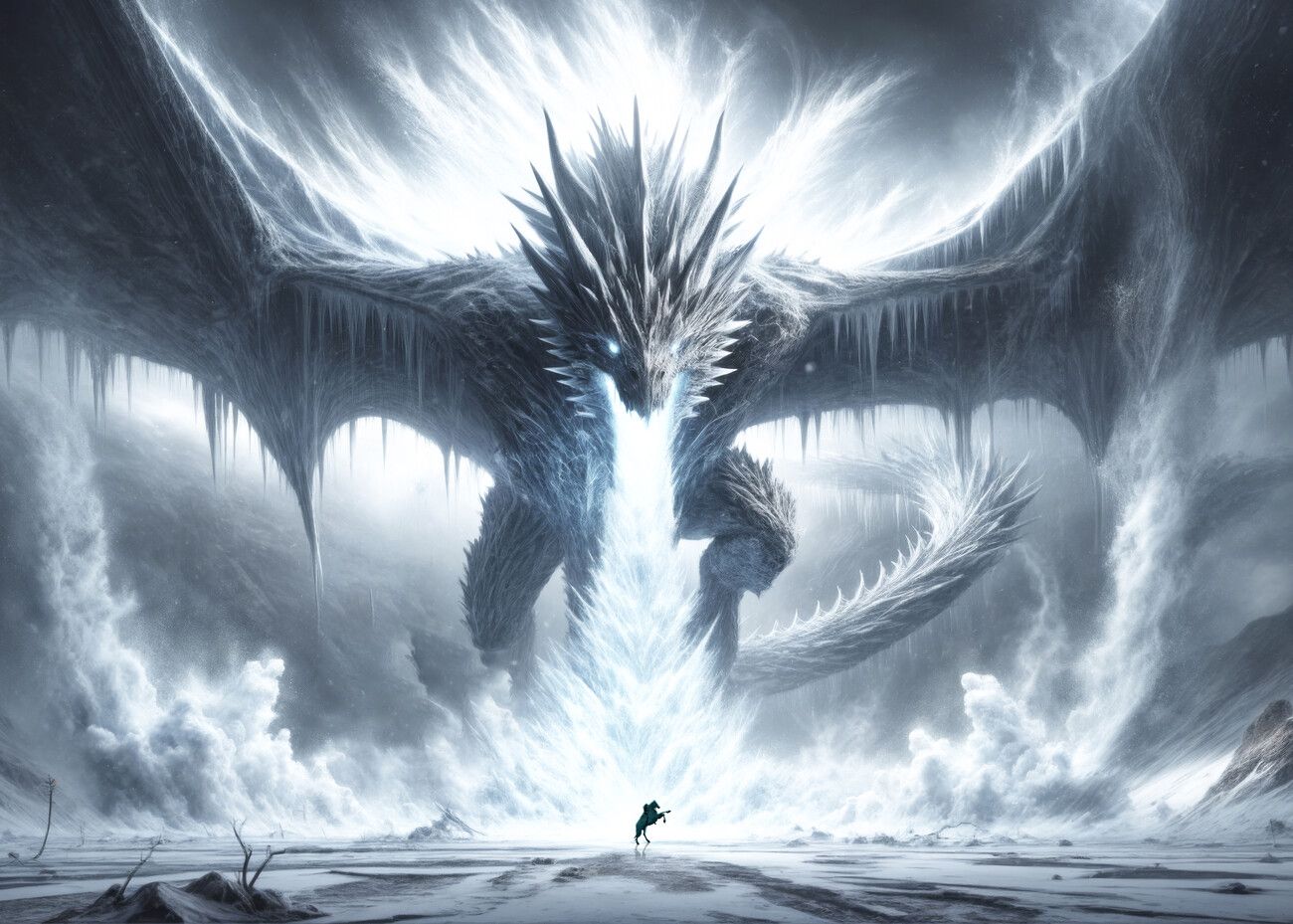 1300x929 Poster Big dragon ice. Wall Art 1 FREE