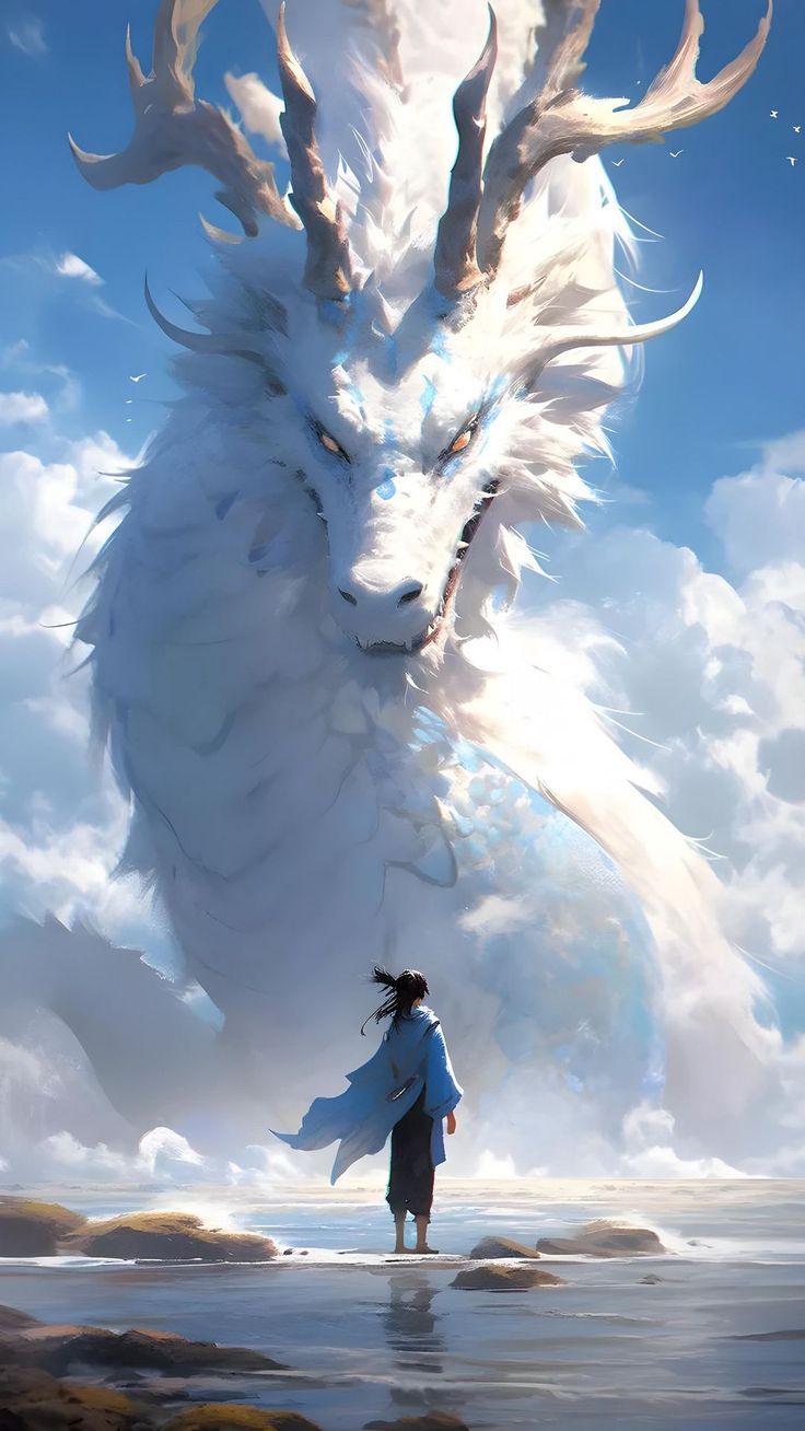736x1308 Wallpaper man, warrior, dragon, sea, clouds, sky, art, Fantasy 4K by Vemisto 20. Download wallpaper man, warrior, dragon, sea, clouds, sky, art for free