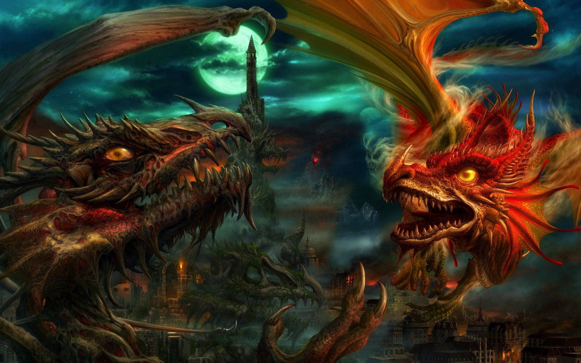 1920x1200 Download Beware of the powerful and majestic dragon Wallpaper