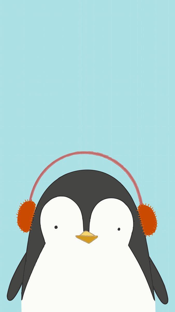 675x1200 Cute penguin listening to music mobile phone wallpaper vector. free image / marinemynt. Cute penguins, Penguin wallpaper, Illustration art kids