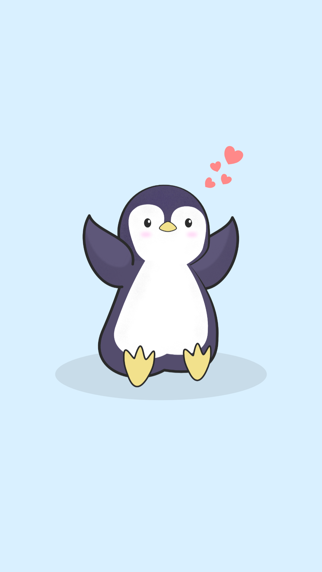 1080x1920 Happy Penguin Wallpaper. Penguin wallpaper, Cute wallpaper, Kawaii wallpaper