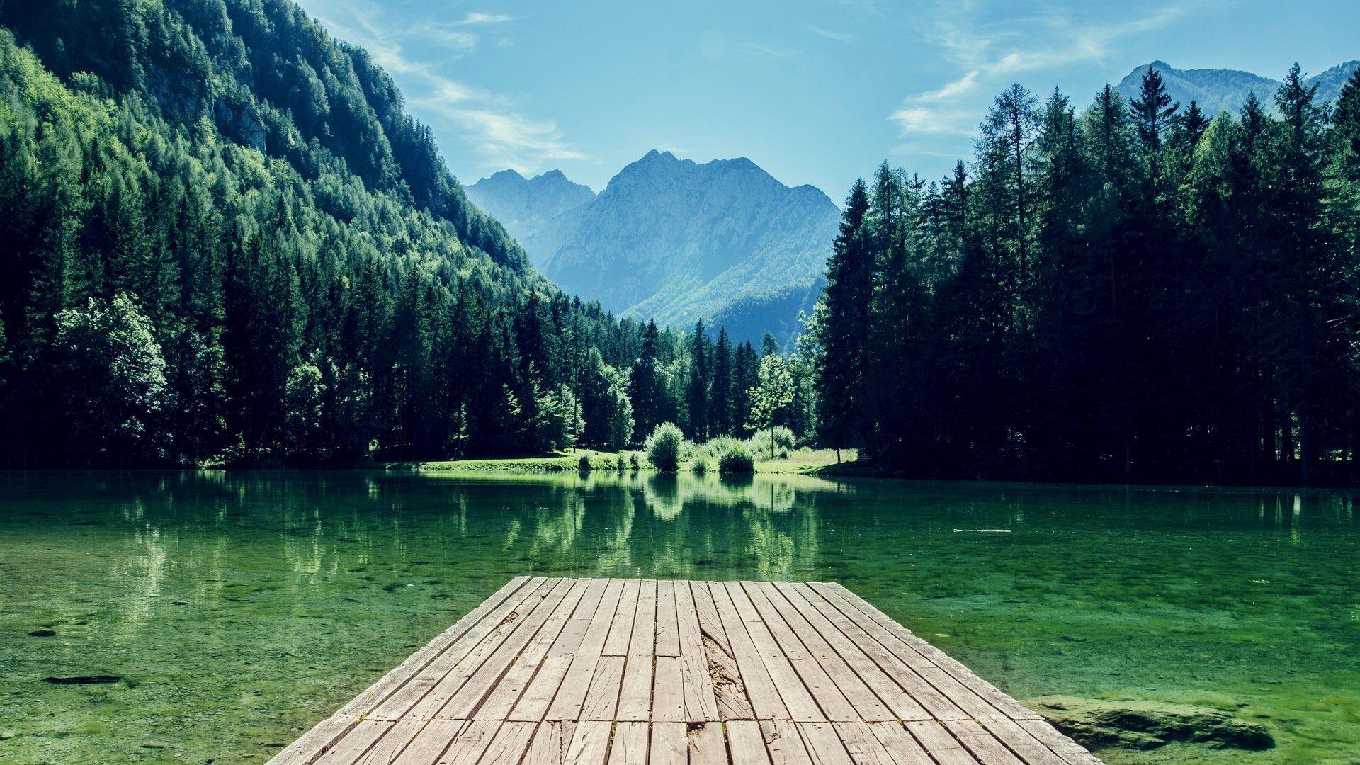 1920x1080 Lake Dock Wallpaper .