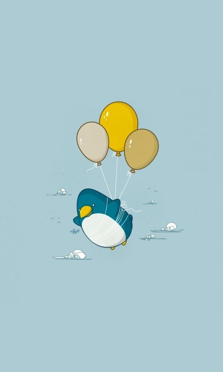 768x1280 Cartoon Penguin Wallpaper