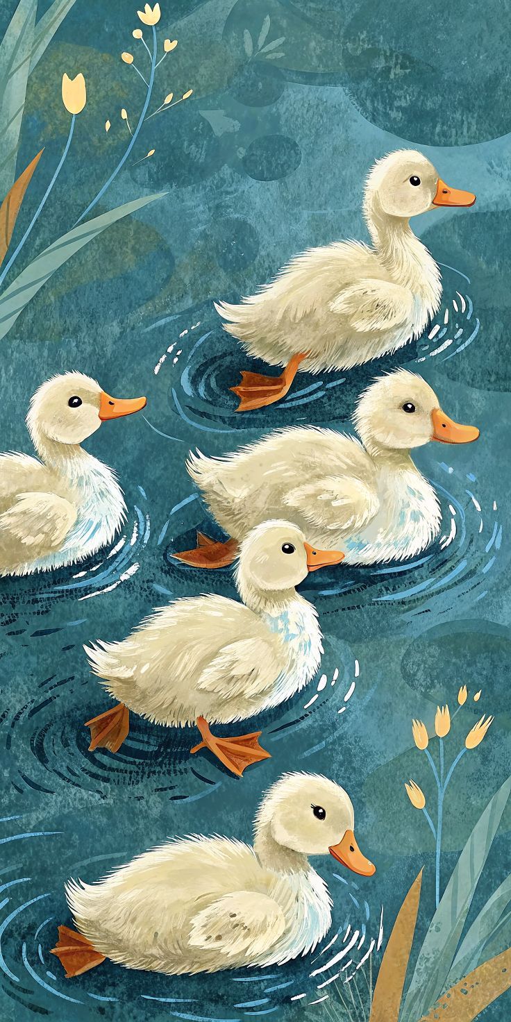 736x1472 duck kawaii wallpaper