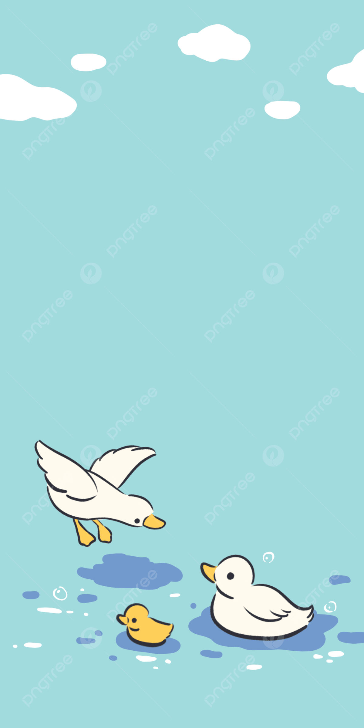 1200x2400 The Duckling In The Water Is Simple And Lovely Wallpaper Background Wallpaper Image For Free Download