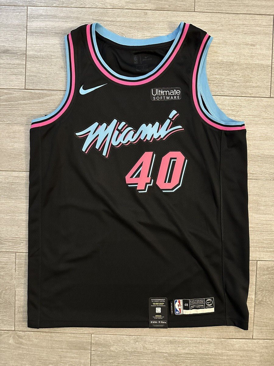 900x1200 Udonis Haslem Nike Miami Heat Vice Nights City Black Swingman Jersey Sz L Large