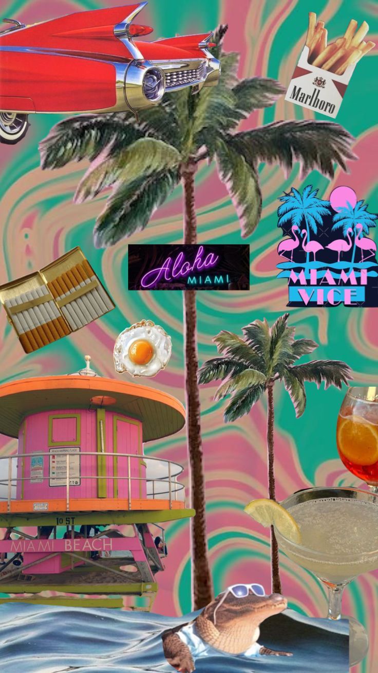 736x1308 Check out shehawk's Shuffles #miami. Miami art wallpaper, Miami vice 80s background, Miami aesthetic wallpaper
