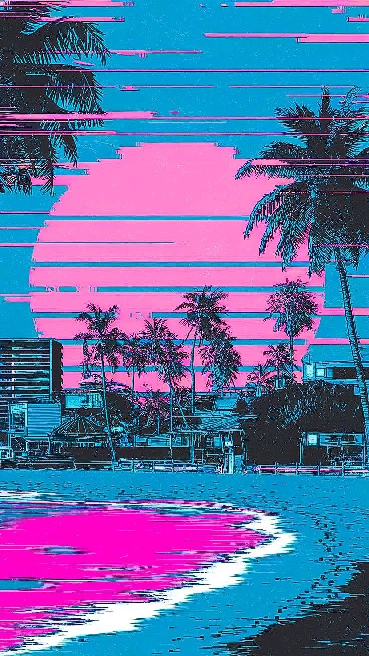 736x1308 Miami vice wallpaper iphone. Retro vaporwave art, Dreamwave aesthetic, Phone wallpaper