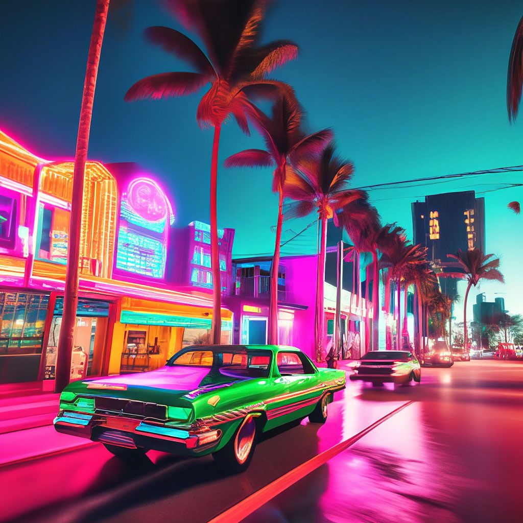 1024x1024 Miami Beach neon gta vice city