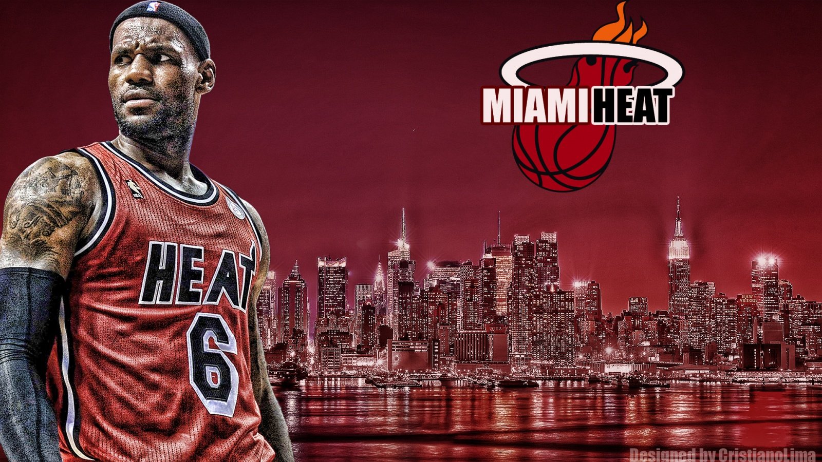 1600x900 MIAMI HEAT Lebron James Edition 4K UHD Wallpaper for UltraHD Desktop and TV