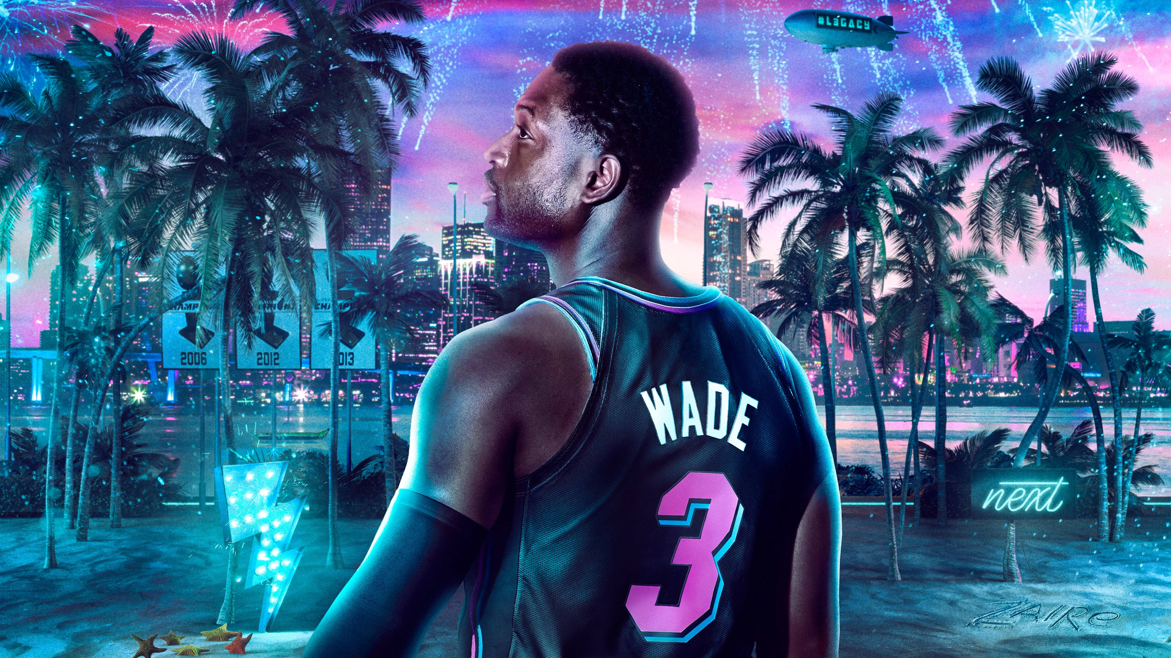 3840x2160 Download NBA 2K20 Legend Edition Dwyane Wade Poster Wallpaper