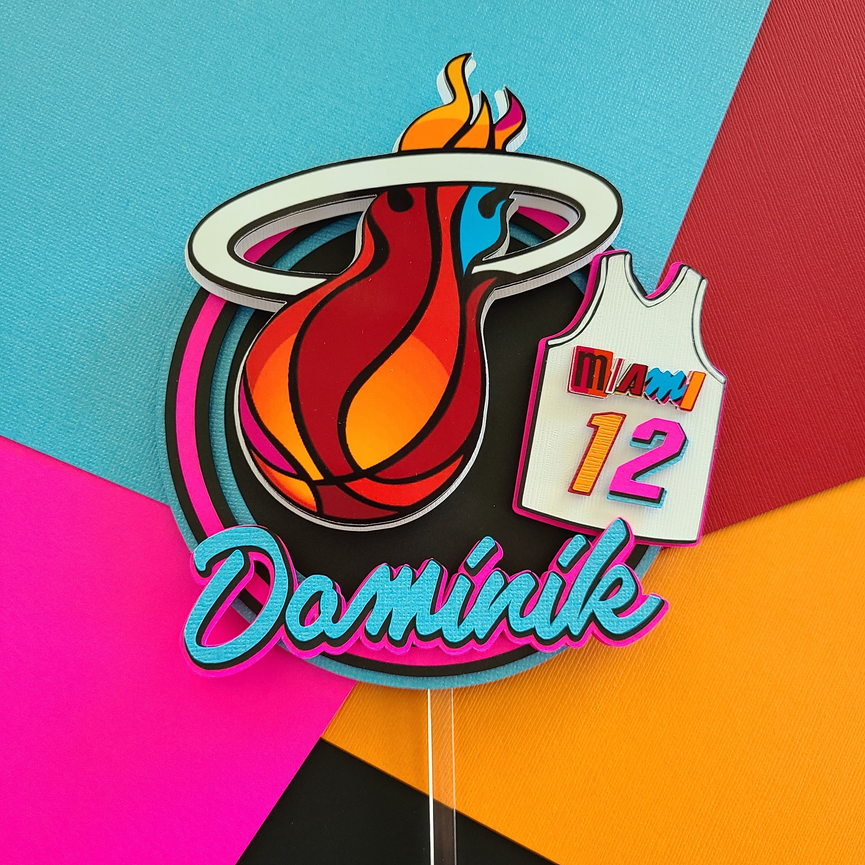 3000x3000 Miami Heat Blue and Pink