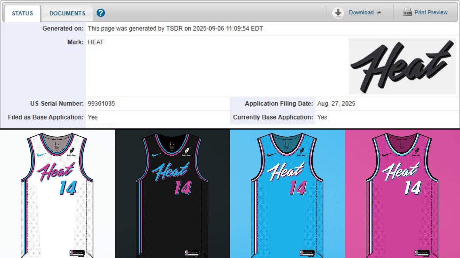 1600x900 Miami Heat Fuel 'Vice' Speculation with New Heat Wordmark Trademark Jersey Archive