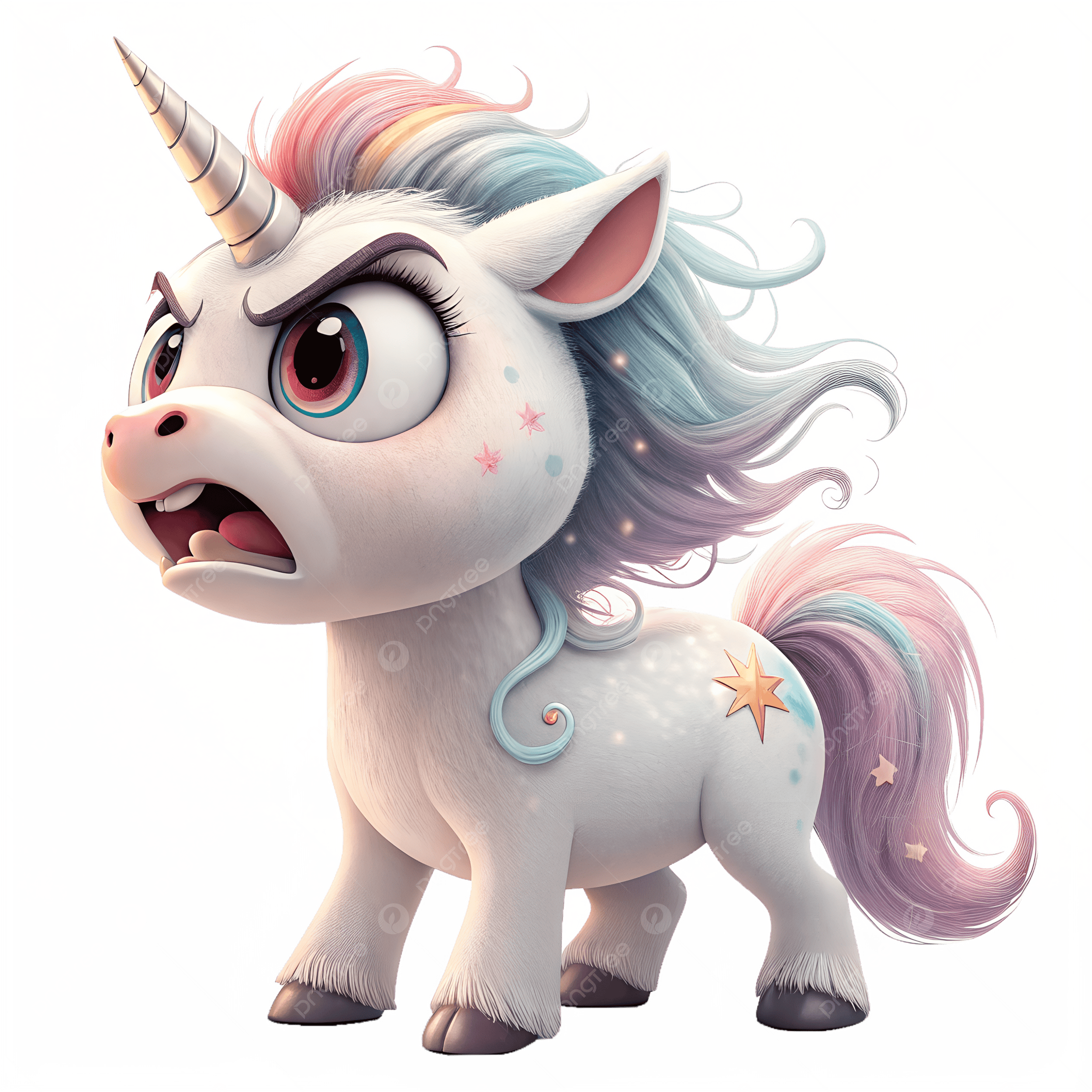 2500x2500 Cute Angry Unicorn 3D Isolated On White And Transperant Background, Cute Angry, Unicorn 3D, Cartoon Unicorn PNG Transparent Image and Clipart for Free Download