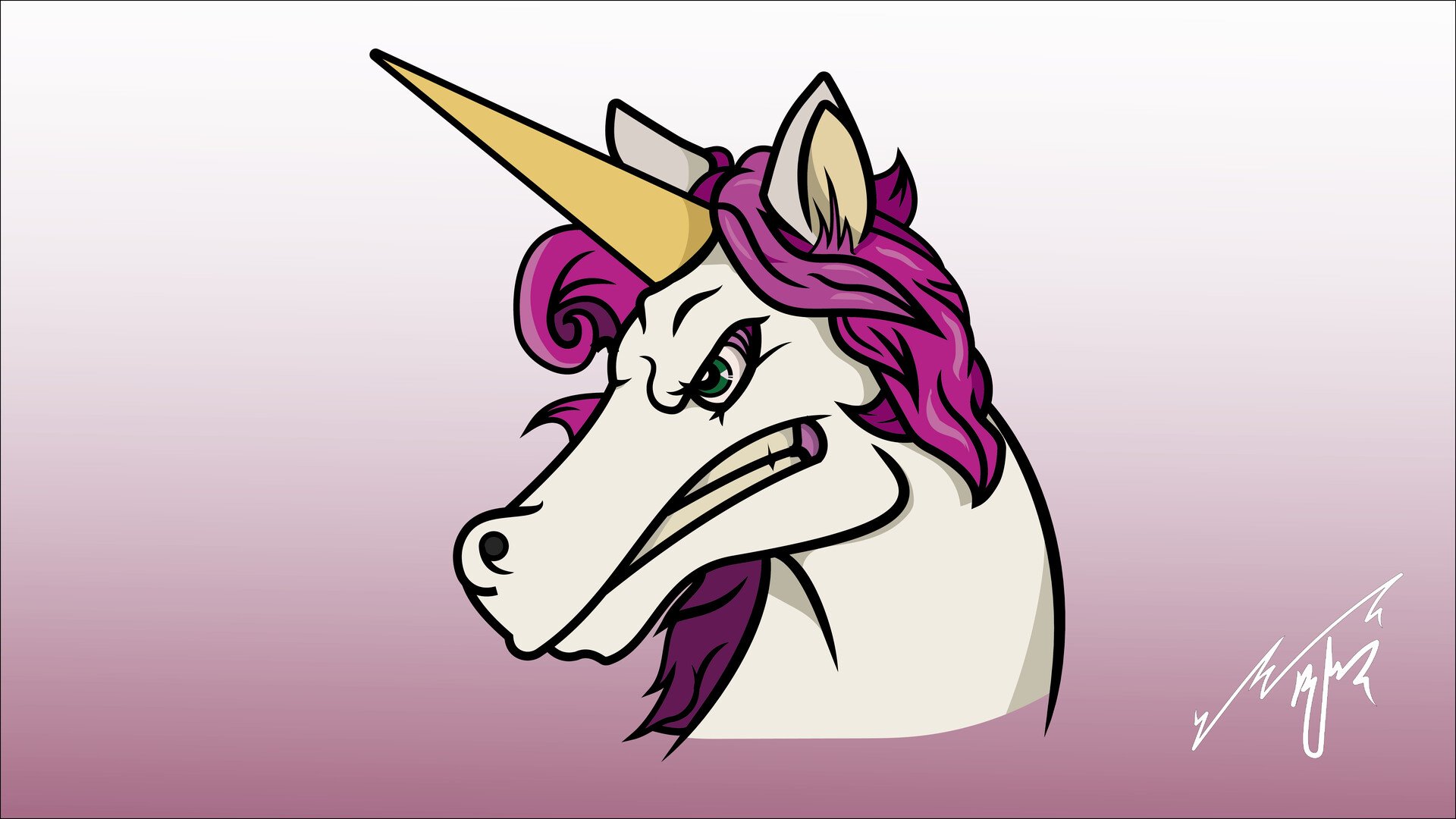 1920x1080 Miguel Rodríguez unicorn illustration
