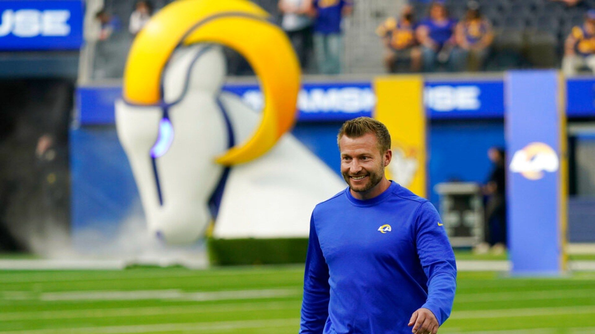 1920x1080 Rams coach Sean McVay in better mood, says he's better coach with Matthew Stafford