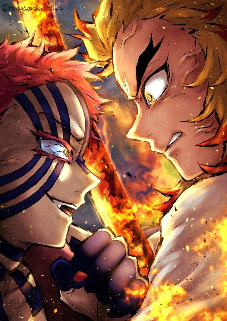 753x1063 Rengoku Vs Akaza Wallpaper