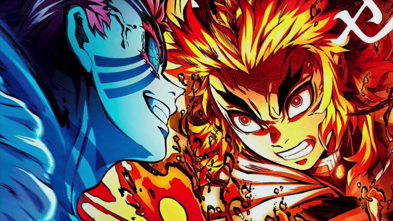 1280x720 Akaza Vs Rengoku Wallpaper
